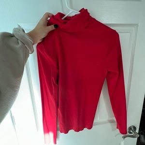 Red turtleneck